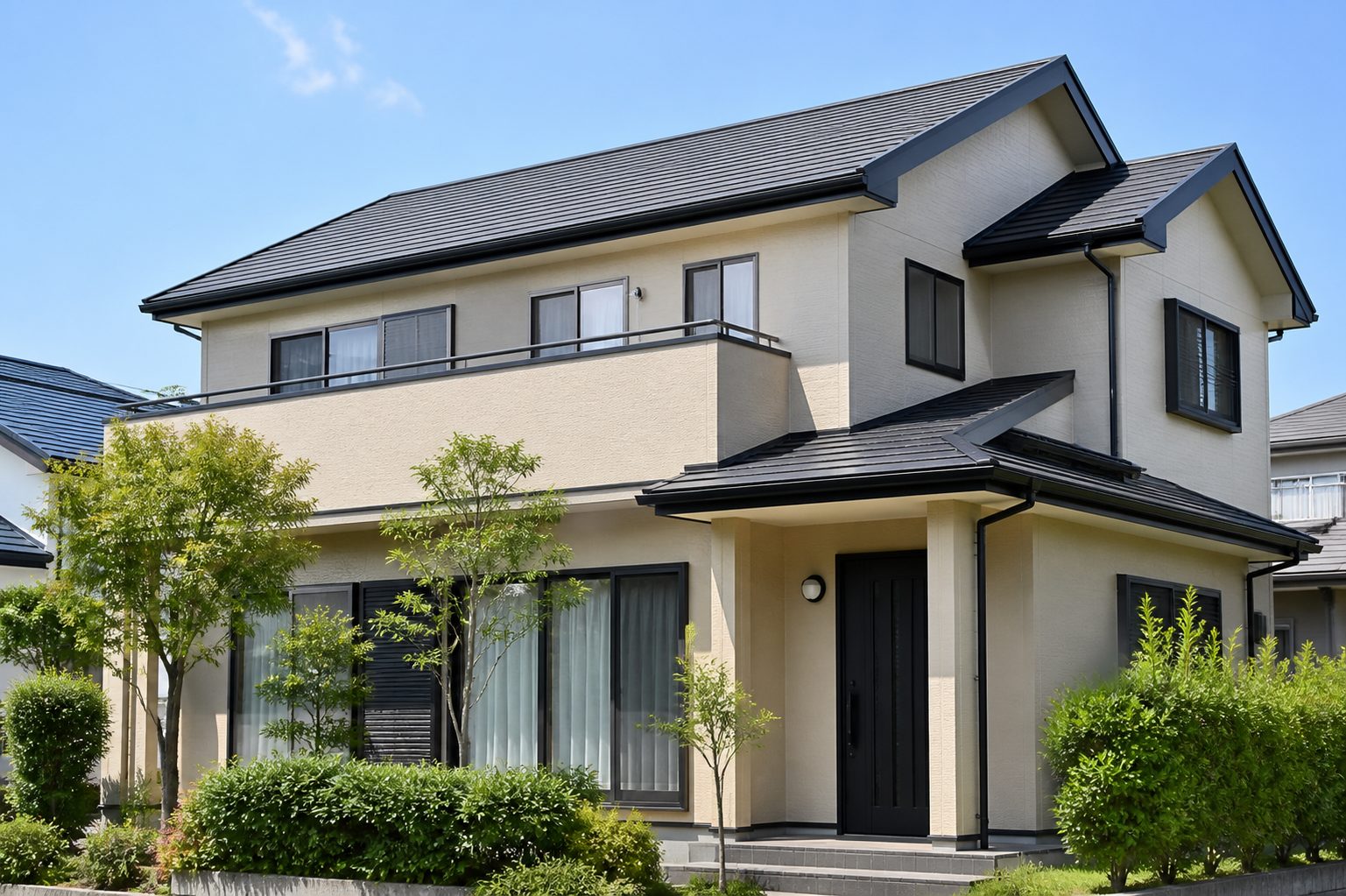 外壁と屋根を塗り替えた住宅の外観（イメージ）